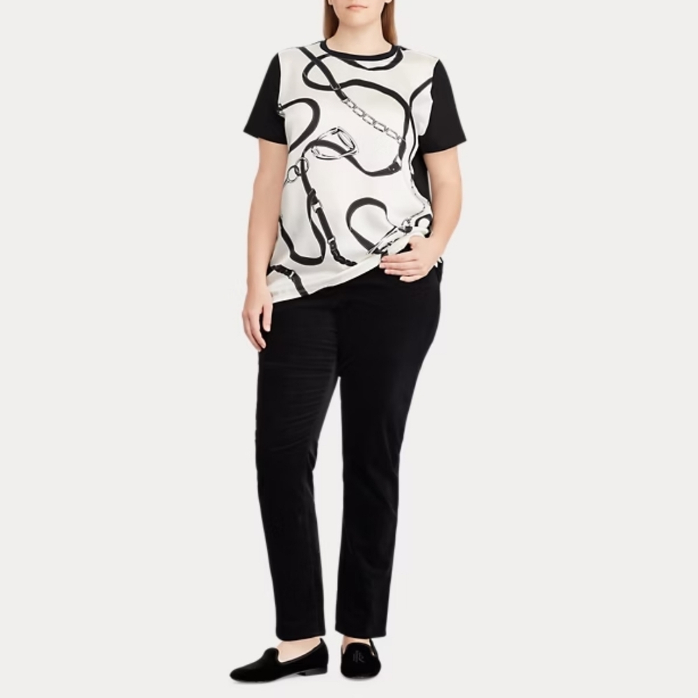 Lauren Ralph Lauren Black and White Graphic Short Sleeve Tee - Picture 6 of 8